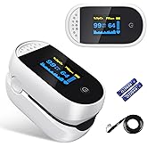 Finger Pulse Oximeter, Blood Oxygen Saturation Monitor for SpO2/PR/PI with Auto Rotate OLED Screen, Accurate Fast Oximetry Sp