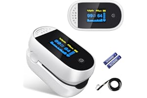 Finger Pulse Oximeter, Blood Oxygen Saturation Monitor for SpO2/PR/PI with Auto Rotate OLED Screen, Accurate Fast Oximetry Sp