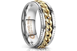 King Ring 8mm Super Spinner Rings – Second Edition of Premium Stainless Steel Fidget Rings for Men & Women – Designed in USA