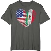 Half Mexican Half American USA Flag Mexico America T-Shirt