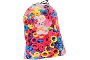 SMYAXUNW 100 pcs multicolor soft cotton toddler hair bands, seamless soft ponytail hair accessories for schoolgirls and children