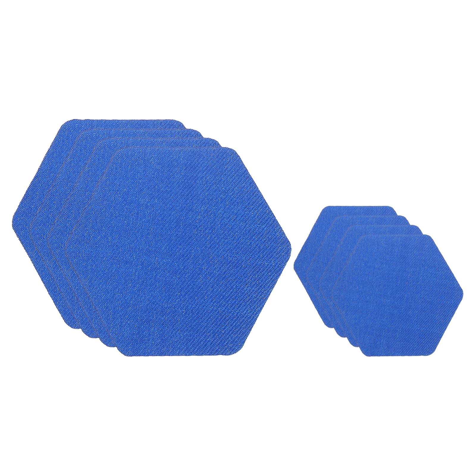 PATIKIL Nylon Repair Patches 2.5"x2.5" / 1.5"x1.5", 8 Pack Down Jacket Patch Hex Shaped Fabric Repair Tape for Repairing Clothing Jacket Tent Bag Outdoor Gear, Blue