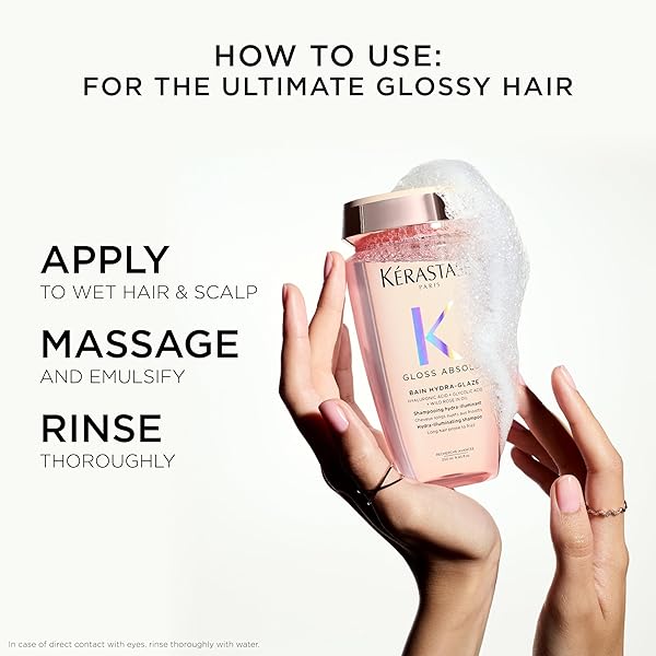 KERASTASE GLOSS ABSOLU HIGH-SHINE ANTI-FRIZZ SHAMPOO – CLEANSES & REVEALS ULTIMATE SHINE, FOR GLOSSY & BOUNCY HAIR, 8.45 FL OZ