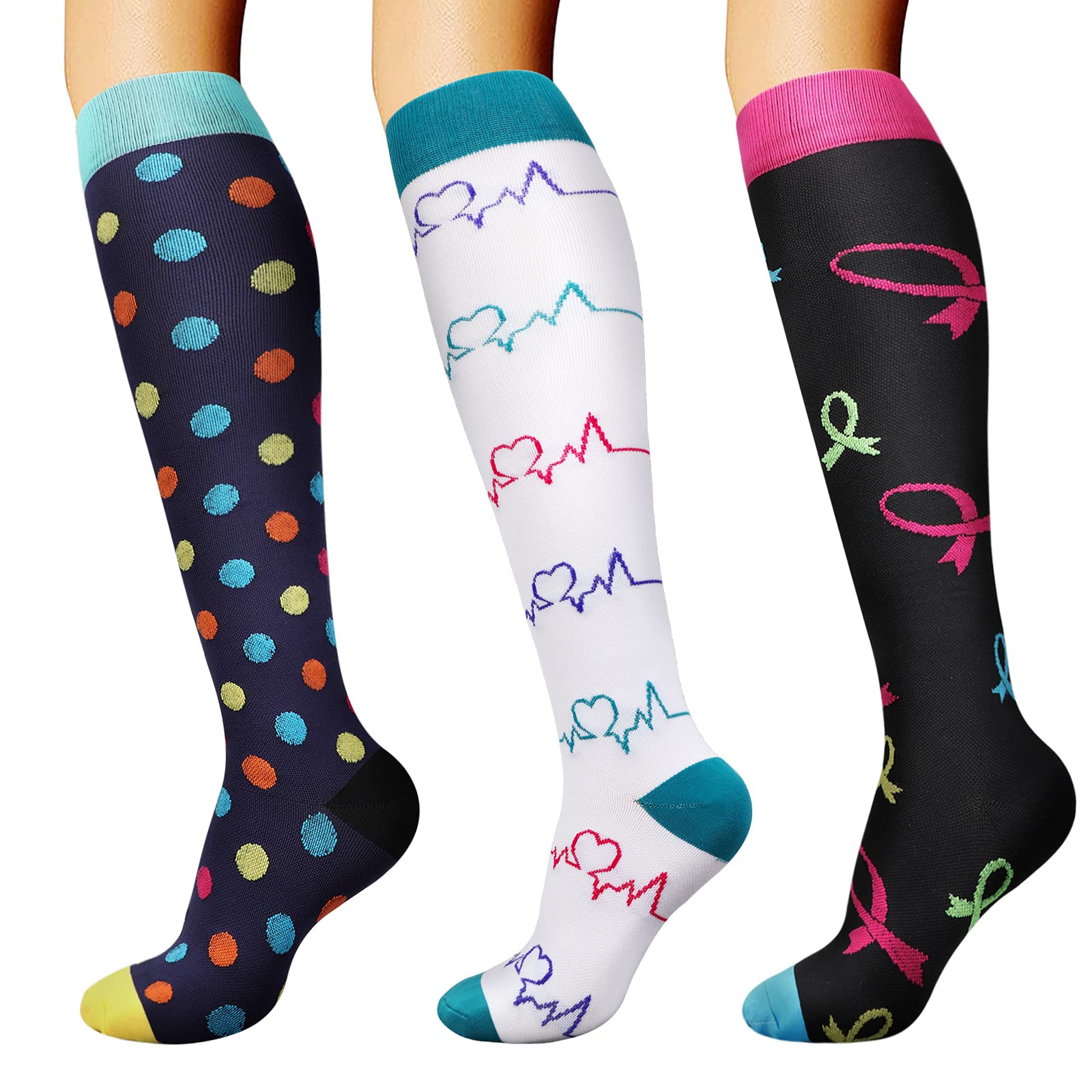 DRESHOW Compression Socks For Men & Women Best Support for Athletic Running Flight Travel Cycling — image 1