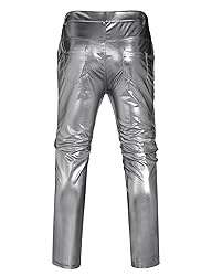 COOFANDY Shiny Pants for Men Metallic Night Club