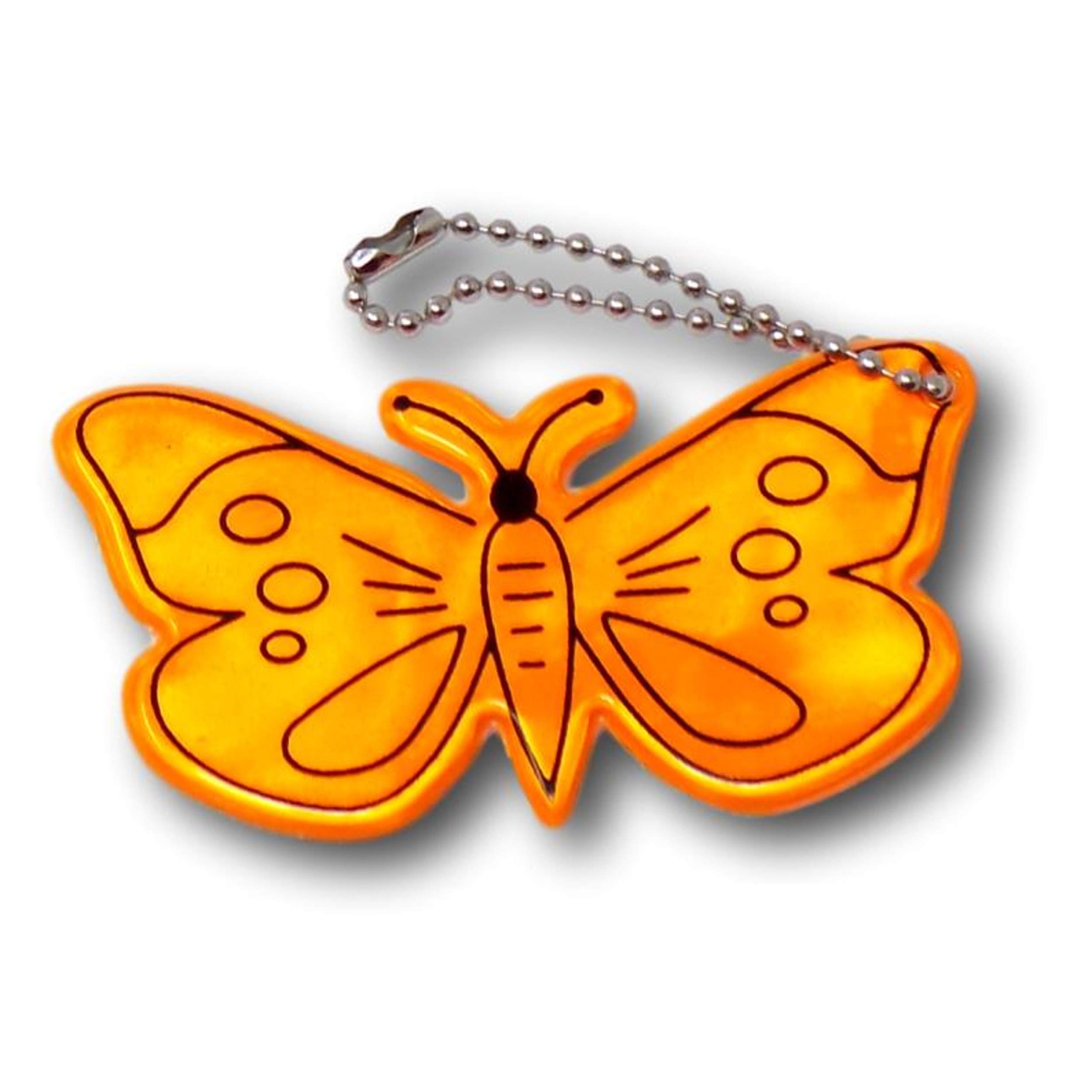 Minder Hi-Visibility Road Safety Coat Kid School Bag Backpack Chain Keyring Tags - 10 Designs Available (Butterfly)