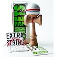 Sweets Kendamas Prime Sport Stripe Kendama - Sticky Paint, Stripe Design, Extra String Accessory Gift Bundle (Racer)