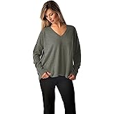 Cashmere Boutique 100% Pure Cashmere Pullover Boyfriend V Neck Sweaters for Women – Loose Fit, Long Sleeve and Classic Style