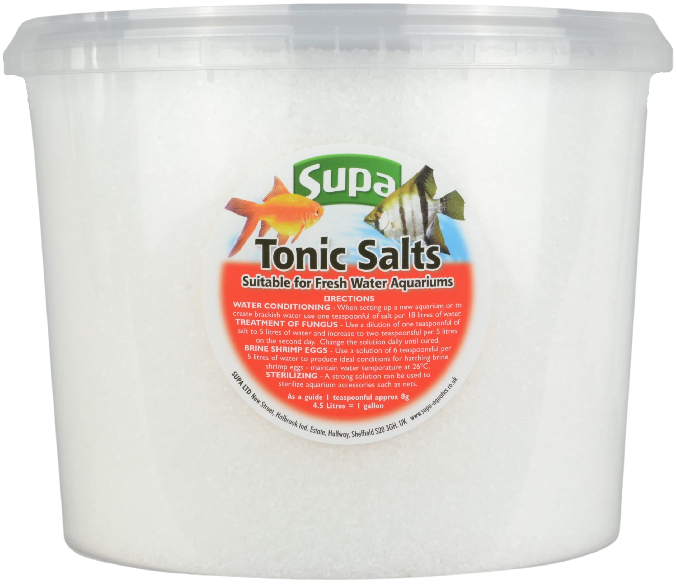 Supa Aquarium Tonic Salt, Bucket 3 l (Pack of 1), Mild Conditioner And Antiseptic For Use In Fresh Water Fish Tanks,