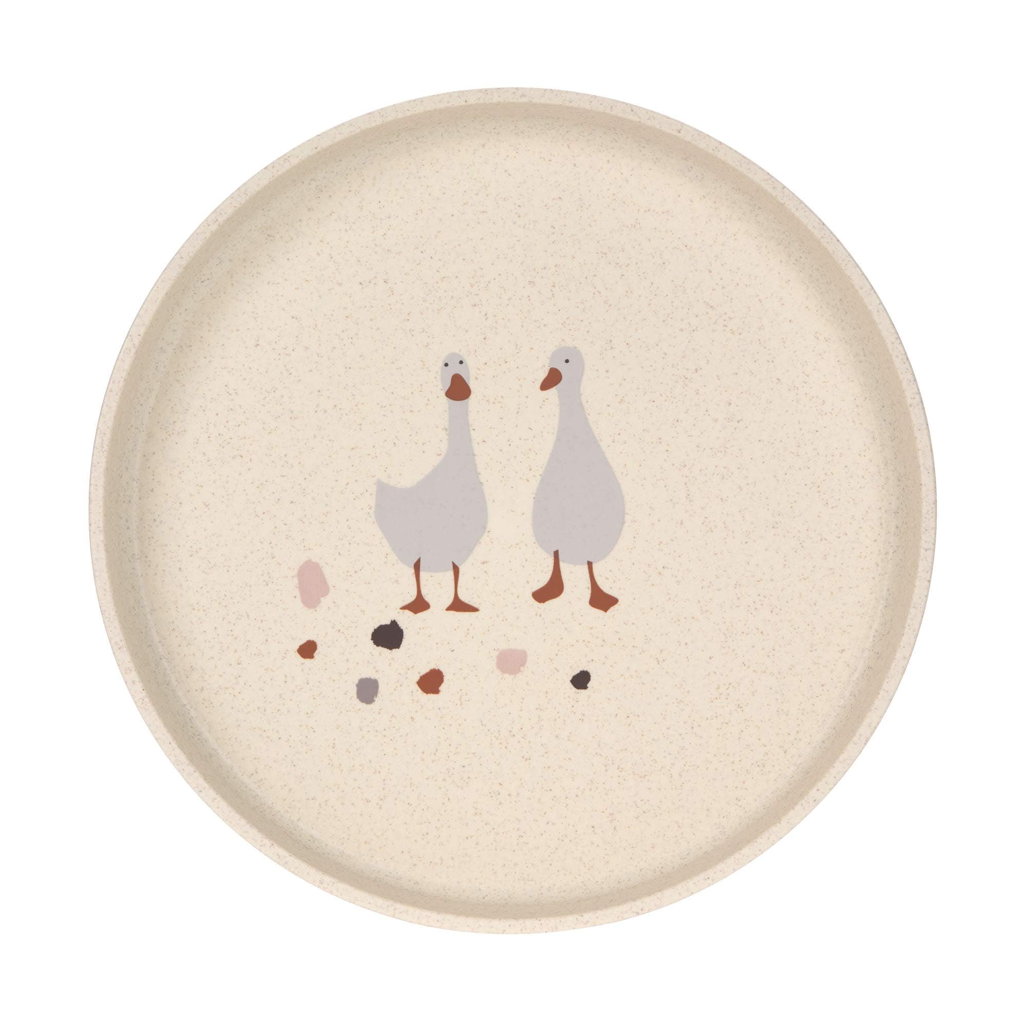 LÄSSIG Kids Plate PP/Cellulose Tiny Farmer Sheep/Goose nature