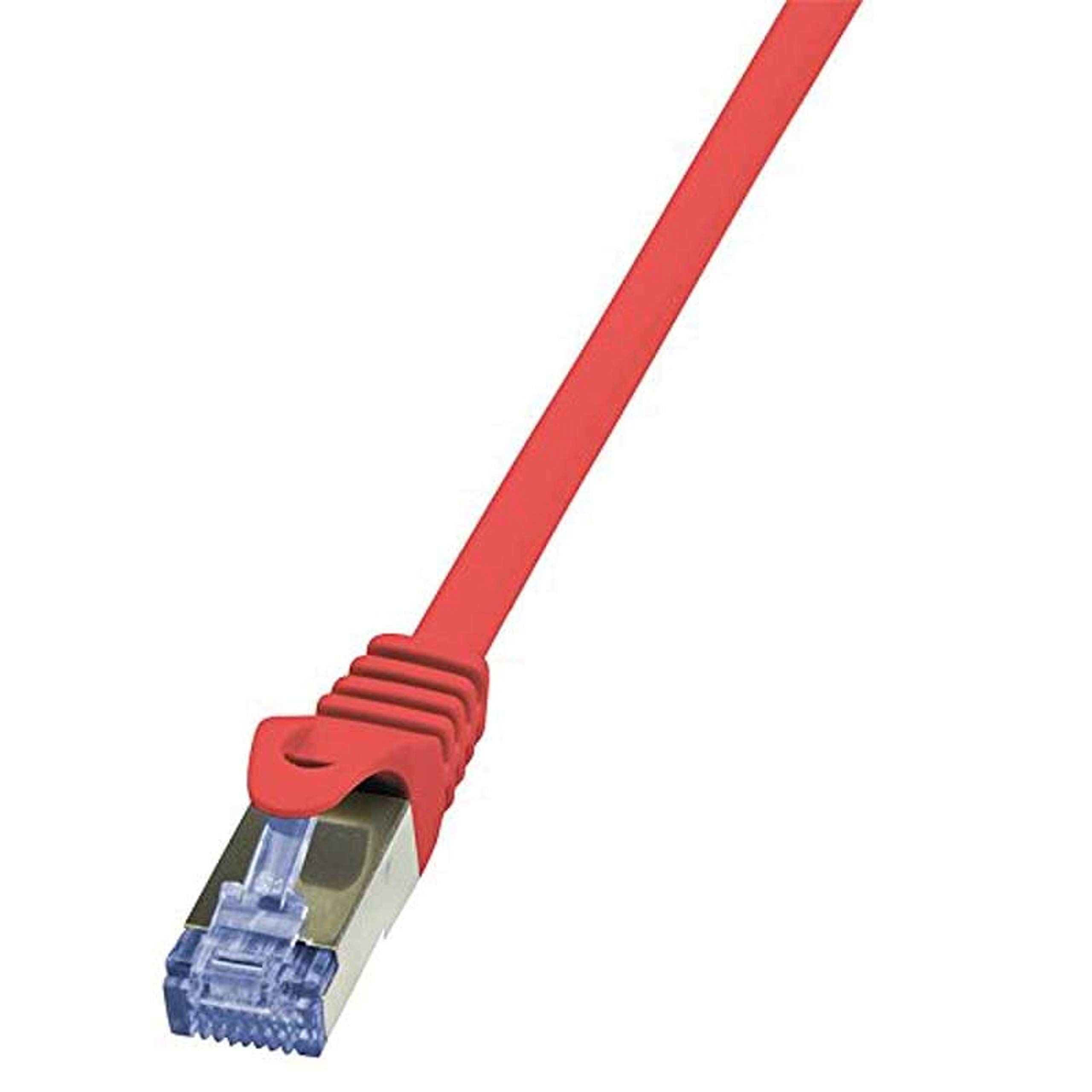 LogiLink CQ3094S Cat.6A 10G S/FTP PIMF PrimeLine Patch Cable, 10 Meter Length, Red, Red, 10 Meter Length