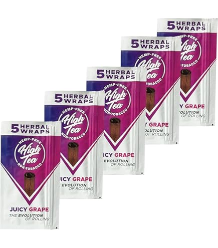 non tobacco leaf Amazon.com: High Tea Non Tobacco All Natural Herbal Smoking Wraps - Pure  Peach