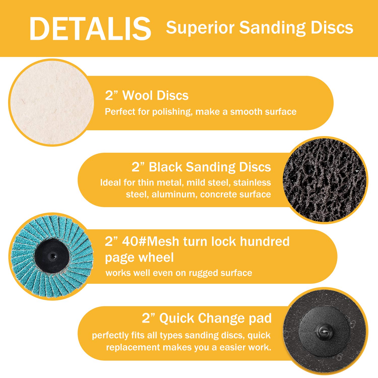 VIGRUE 80Pcs Sanding Discs Set, 2 Inches Roloc Quick Change Discs with 1/4 inch Holder, Surface Conditioning Discs for Die Grinder Surface Prep Grind Polish Burr Rust Paint Removal with Container: Industrial & Scientific