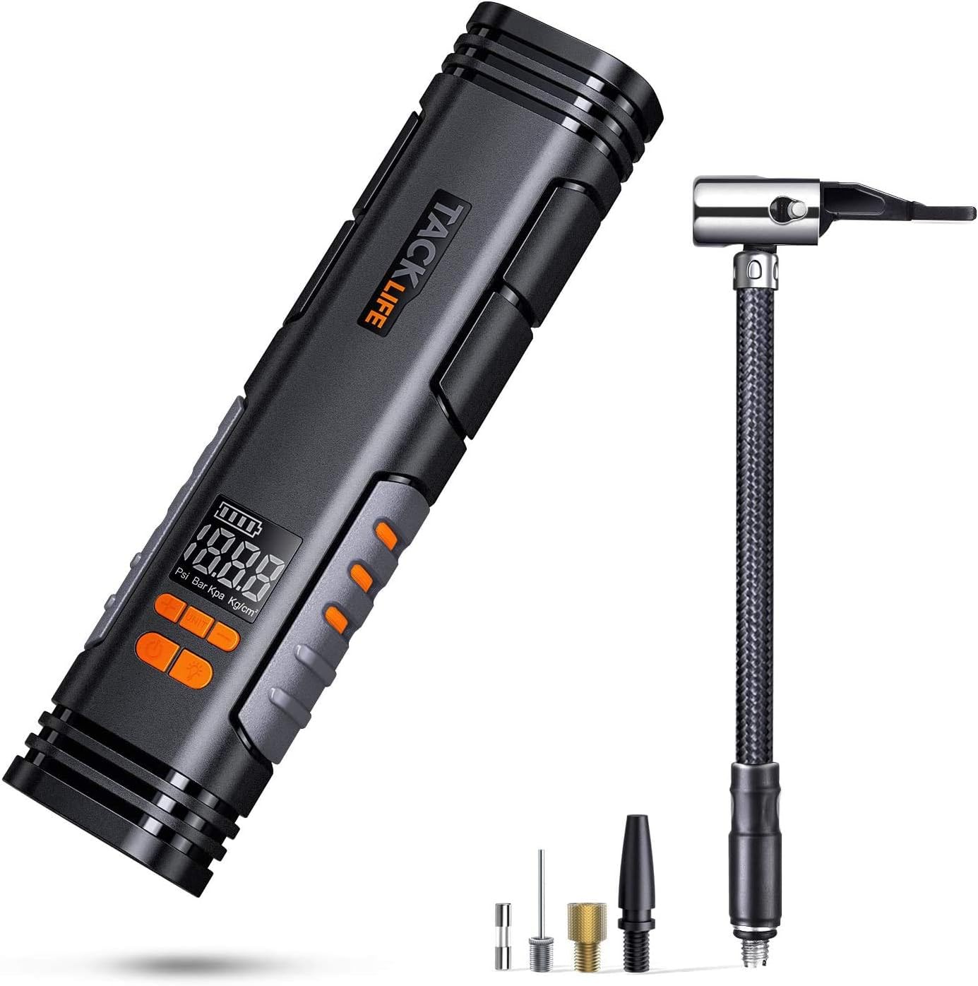 TACKLIFE Rechargeable Cordless Tire Inflator - Handheld Air Compressor, Portable Air Pump with Digital Display for Car Bicycle Tires and Other Inflatables: Automotive