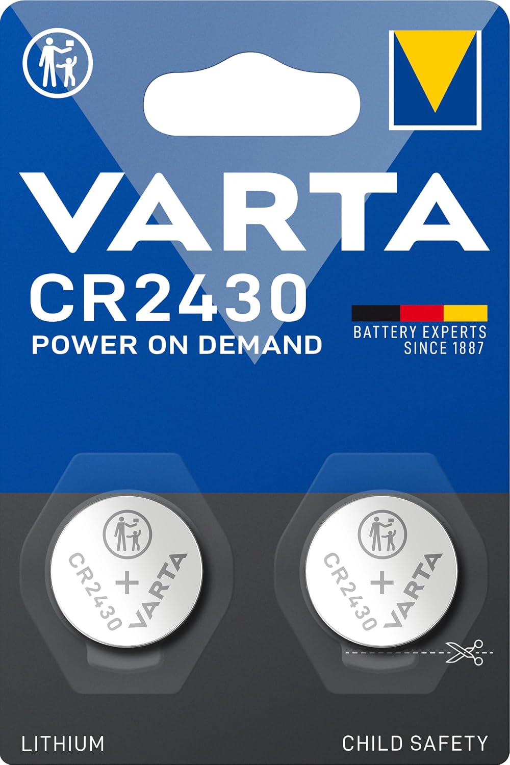 VARTA CR2430 Lithium Button Cell Battery 3V 24mm 2-Pack Blister