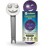 The Original Smiling Handle for Scrub Daddy (Reg. TM) Sponge and Scrub Moji Sponge - (White Handle) & 3 Purple Scrub Moji's