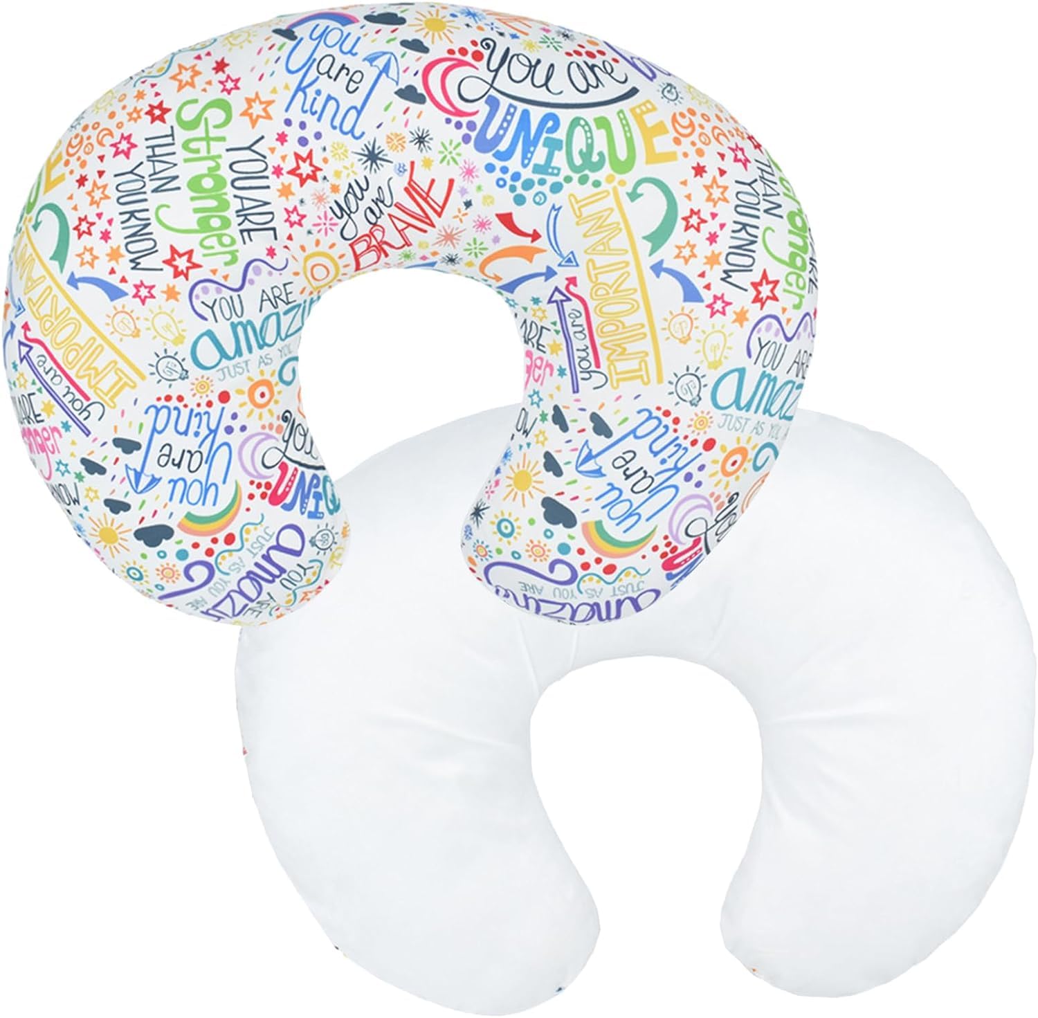 Aisawate Nursing Pillow Cover Stretchy Removable Infant Cotton Pillow Slipcovers for Baby Boy Girls Breastfeeding Moms Two-Sided Design (1 Pack)