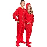 Hoodie Footed Onesie Red Fleece Footed Pajamas for Boys & Girls