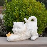 Festive Lights 20cm Solar Cat Memorial Light with Butterfly Warm White LED view 8