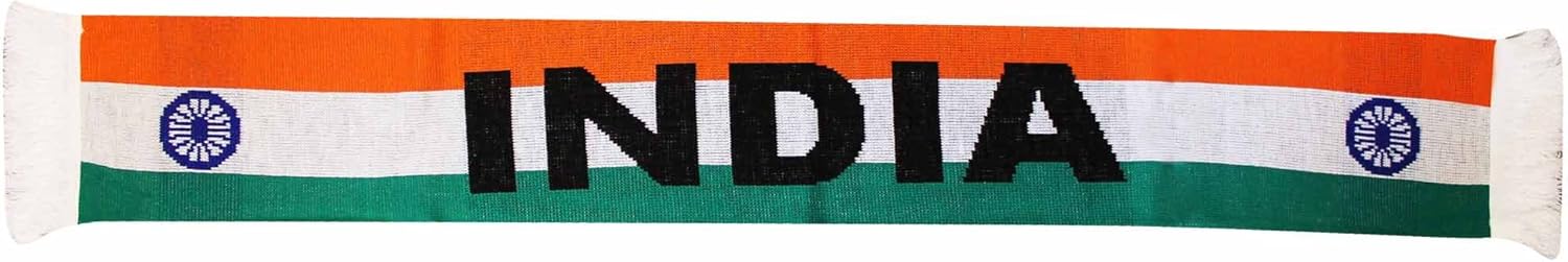 India Flag Cricket & Sports Fans Acrylic Scarf, Multi, 145CM X 16CM - Image 3