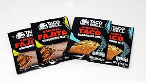 Taco Bell Taco and Fajita Seasoning Mix Variety Pack, 2-1 ounce Taco Seasoning Packets and 2- 1.4 ounce Fajita Seasoning Packets