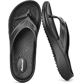 Aoowoll Flip Flops for Men with Arch Support Non-Slip Thong Beach Sandals | Quick-Dry EVA, Flexible Fit, Lightweight Packing Essential, Easy-Care Design for Summer Camping,Pool &amp; Travel,Dog Walks,SPA