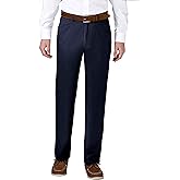 Haggar Men's Comfort Classic Fit Flat Front Flex Waistband Khaki Pant Reg. and Big & Tall Sizes