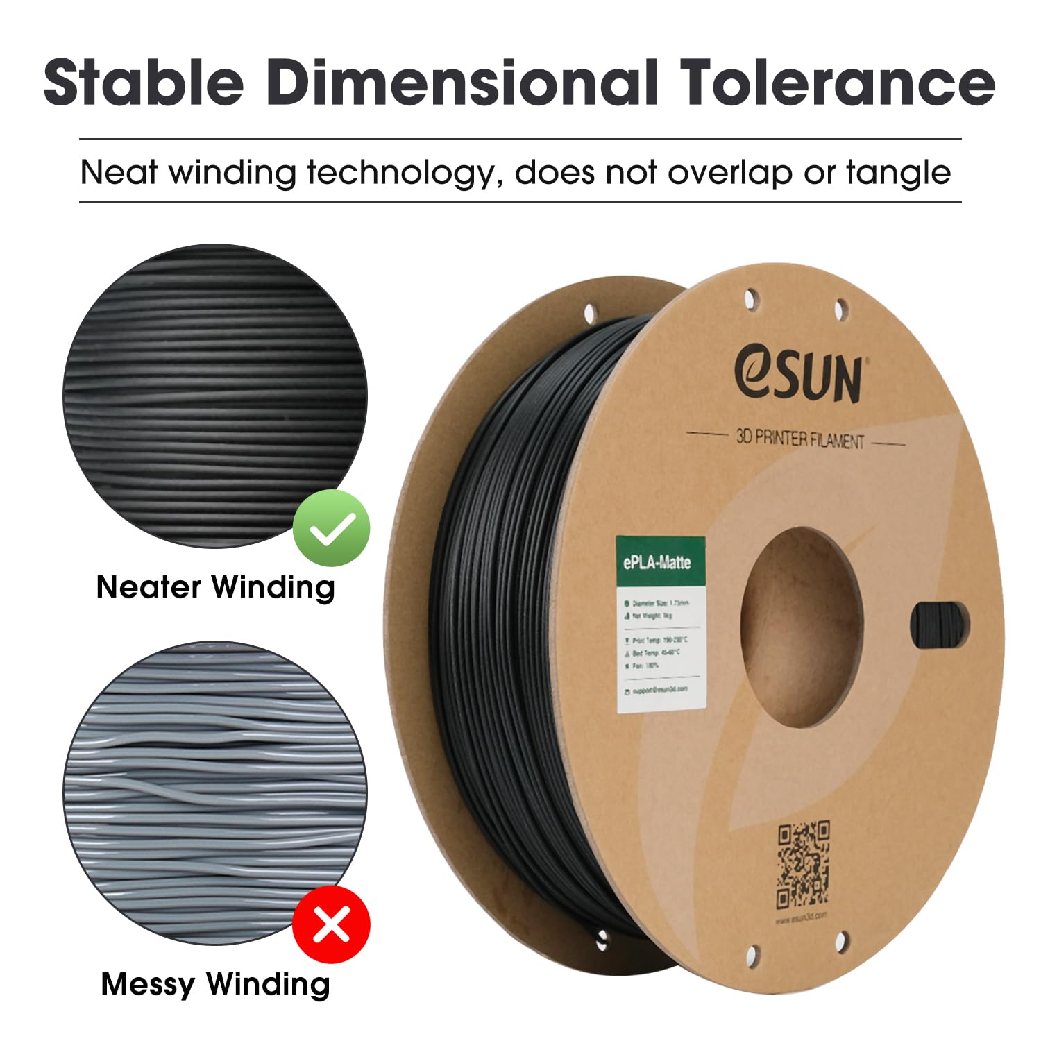 eSUN Upgraded Matte PLA Filament 1.75mm, Matte PLA 3D Drucker Filament, glanzfreie Farbe, mattierte Textur, 1KG pro Spule, 2 Spulen für 3D Drucker, Helles Khaki 4