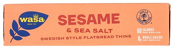 WASA FLATBREAD THINS CRACKERS, SESAME AND SEA SALT, 6.7 OUNCE (PACK OF 1)