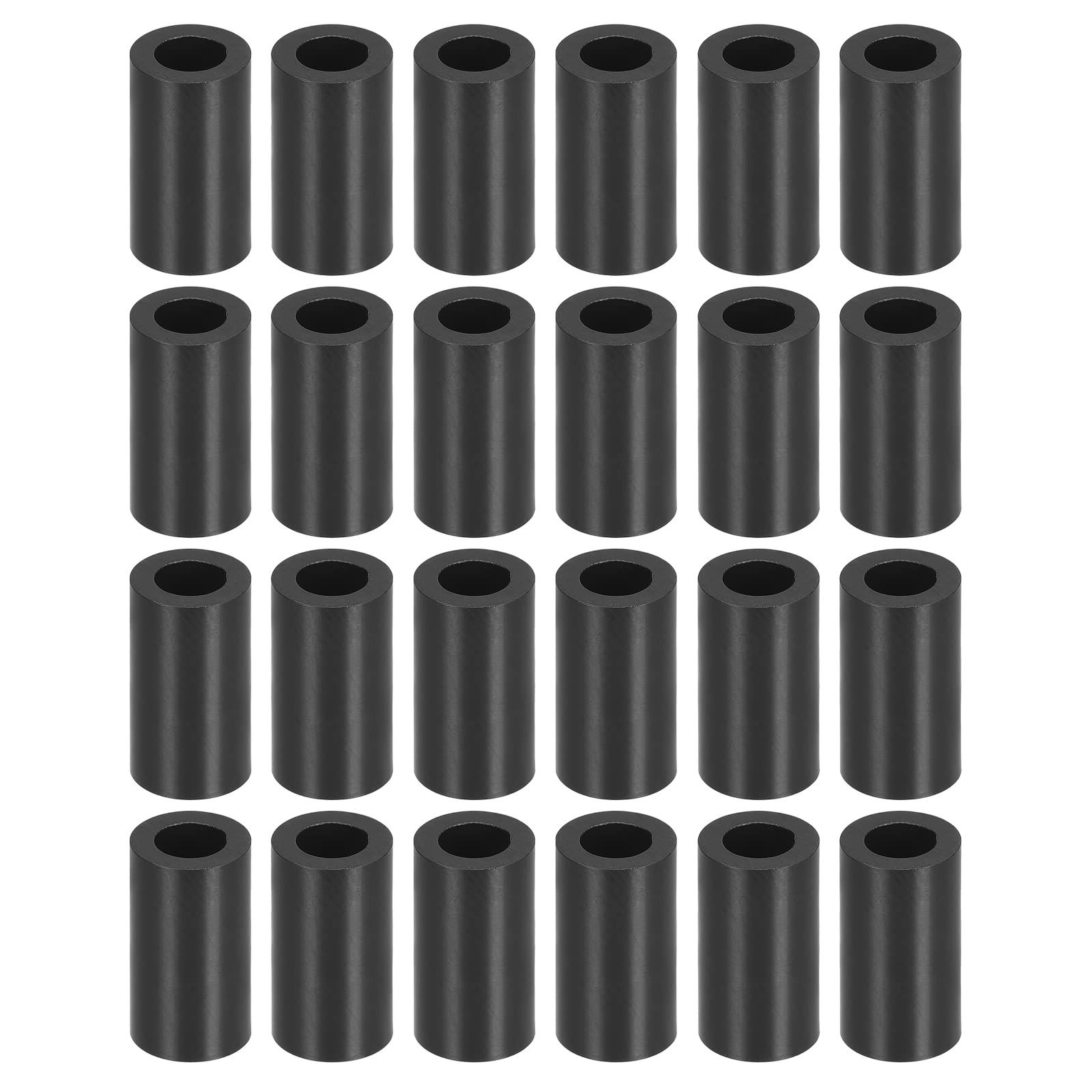 YOKIVE 100 Pcs Black Round Spacer, Unthreaded Washers with High Insulation Effect, Keep Height Consistent, Great for M4 Screws (ABS, 4.2mmx7mmx15mm)