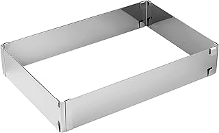 Zenker Backrahmen ausziehbar "Patisserie" verstellbarer Backrahmen Tortenrahmen rechteckig, 27,5 - 52 cm x 18,5 - 34 cm, Menge: 1 Stück