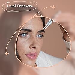 Slant Tip Lighted Tweezers for Eyebrows