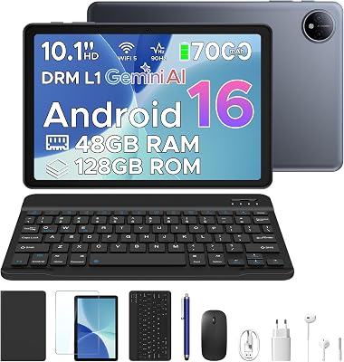 P10 Tablette Tactile 10 Pouces, 90Hz,48Go+128Go/2 to TF, Gris