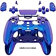eXtremeRate Full Set Shell with Buttons Touchpad Compatible with ps5 Edge Controller, Chameleon Purple Blue Replacement Decorative Trim Shell Front Back Plates Compatible with ps5 Edge Controller
