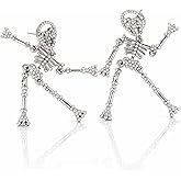 Skeleton Earrings for Women Gothic Skull Dangle Earrings Spooky Jewelry Costumes Accessories Party Favors