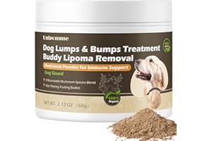 UNIPOMME Natural Dog Lumps & Bumps Supplement - Lipoma Treatment for Dogs Featuring Turkey Tail Mushroom Power - Buddy Immune Support & More Energy Guard with Lion’s Mane, Chaga, Reishi, Shiitake Mushrooms