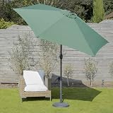 GardenKraft 14610 2.7m Outdoor Parasol Tilt & Crank 6 Ribs Dark Green view 2
