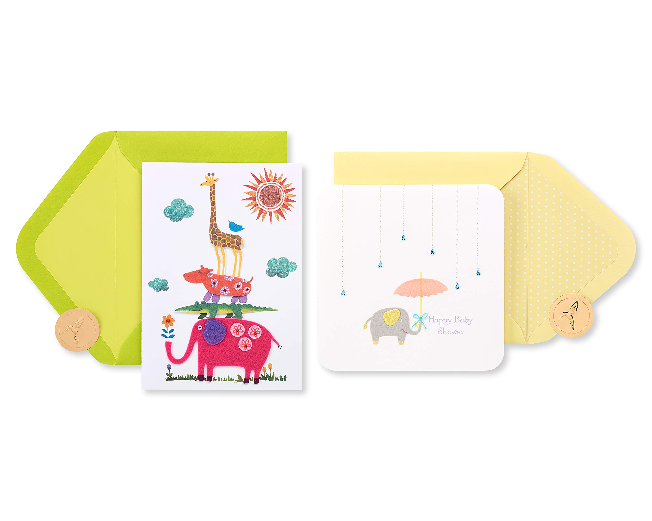Papyrus Baby Shower Cards, Animals (2-Count)