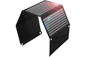 KTENERGY Portable Solar Panel Charger 30W, IPX5 Waterproof Outdoor Foldable Solar Generator Power for Camping Hiking Traveling, Solar Chargers for Cellphones, Tablets, Powerbank