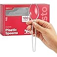 Gusto [100 Pack] Heavy Duty Disposable Clear Spoons - Basic Cutlery for Parties, Events, and Everyday Use - Formerly Comfy Pa