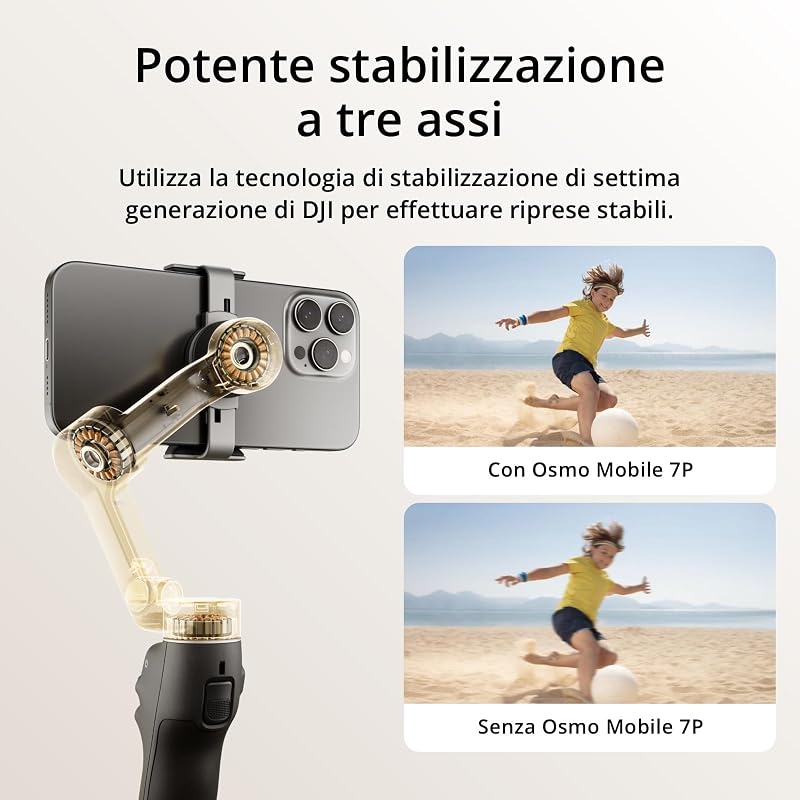 Osmo Mobile 7P Stabilizzatore per iPhone, Android, Tracciamento nativo