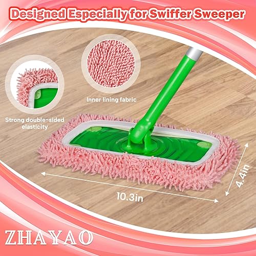 3 Pack Reusable Dry And Wet Sweeping Cloths Mops, Reusable Mop Refill Pads For Swiffer SweeperWashable Microfiber Wipes Cleaning Mop Head