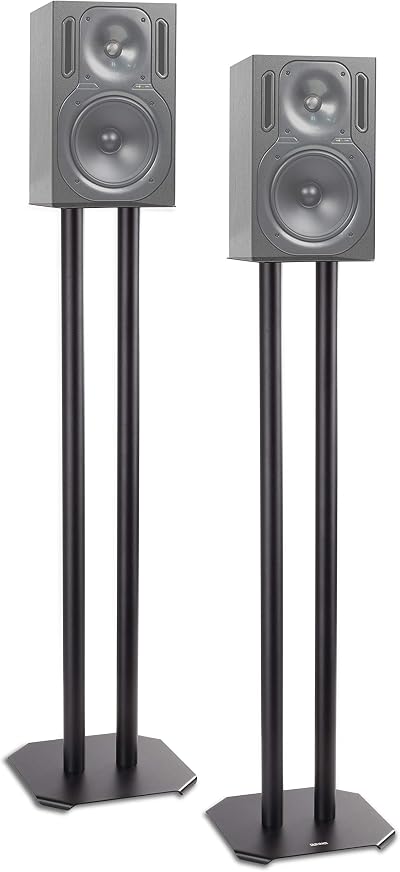 Duronic SPS1022 Speaker Stands Pair 80cm Hi-Fi Home Cinema Vibration Reducing