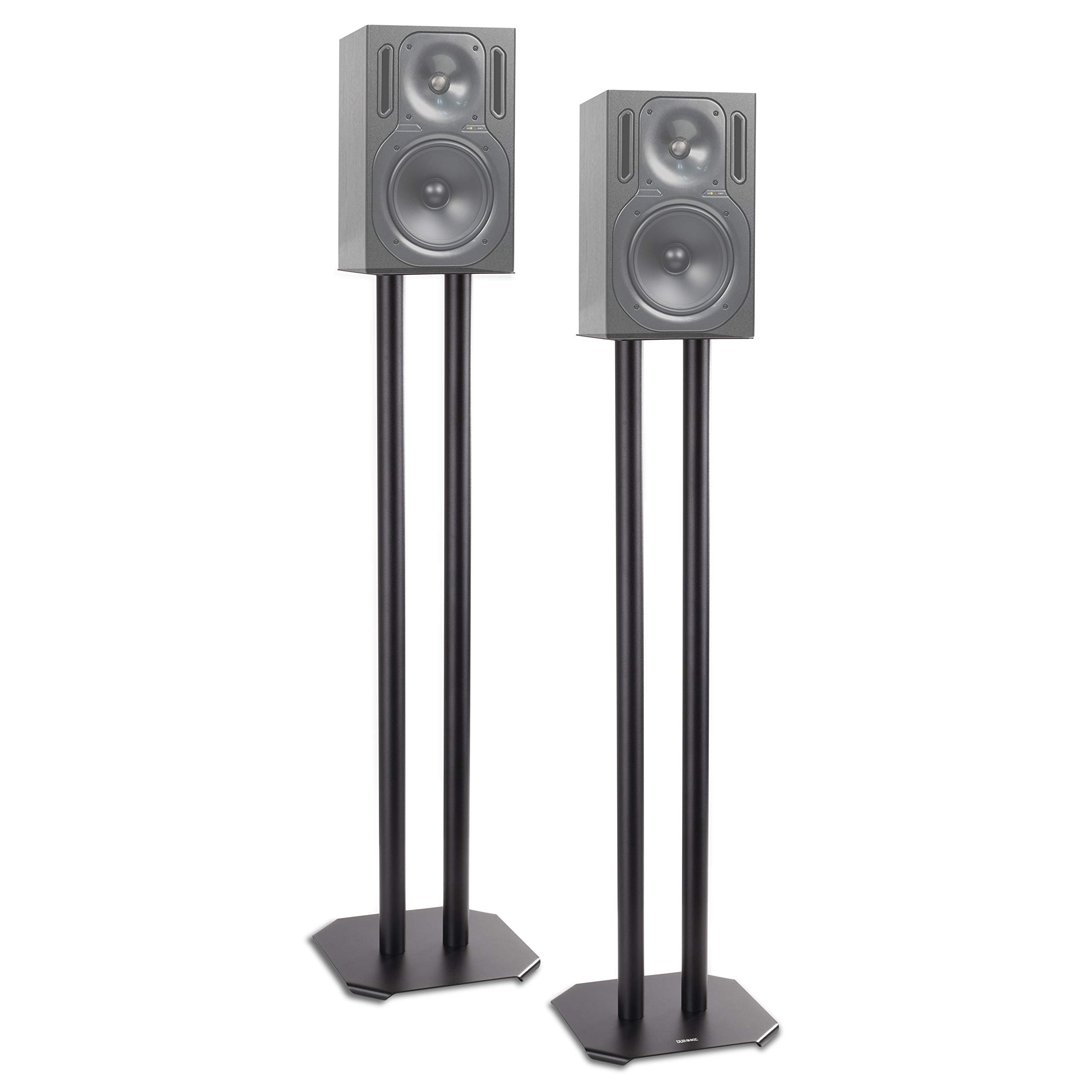 Duronic SPS1022/80 Pair of Speaker Stands - 80 cm Height - Weighable with Sand - Cones to Reduce Vibration - Universal Compatibility Hi-Fi Speakers/Stereo/Home Cinema 5.1