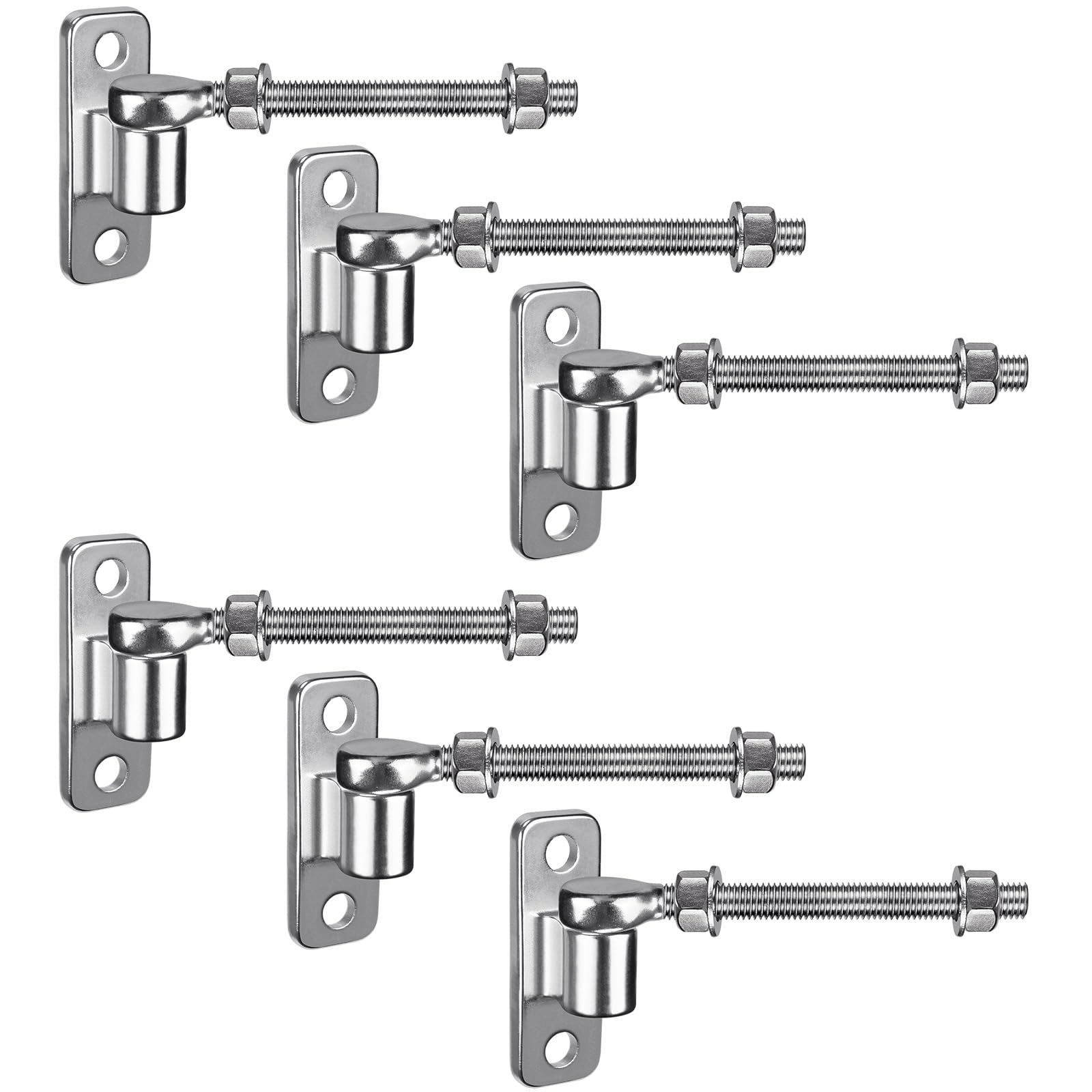 Insaga Self Closing Gate Hinges, 90 Degree Opening Farm Gate Hinge 2 Pack Heavy Duty Aluminum Spring Loaded Wooden Gate Hinge with Mounting Hardware for 7mm Gap Between Gate and Post, 15 x 9cm