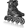 PASENDI Professional 4X80Mm Wheels Inline Skates,Outdoor Fitness Single Row Skates for Adult Women Men,Removable and Washable Split Inner Boots, Black Adult Male.