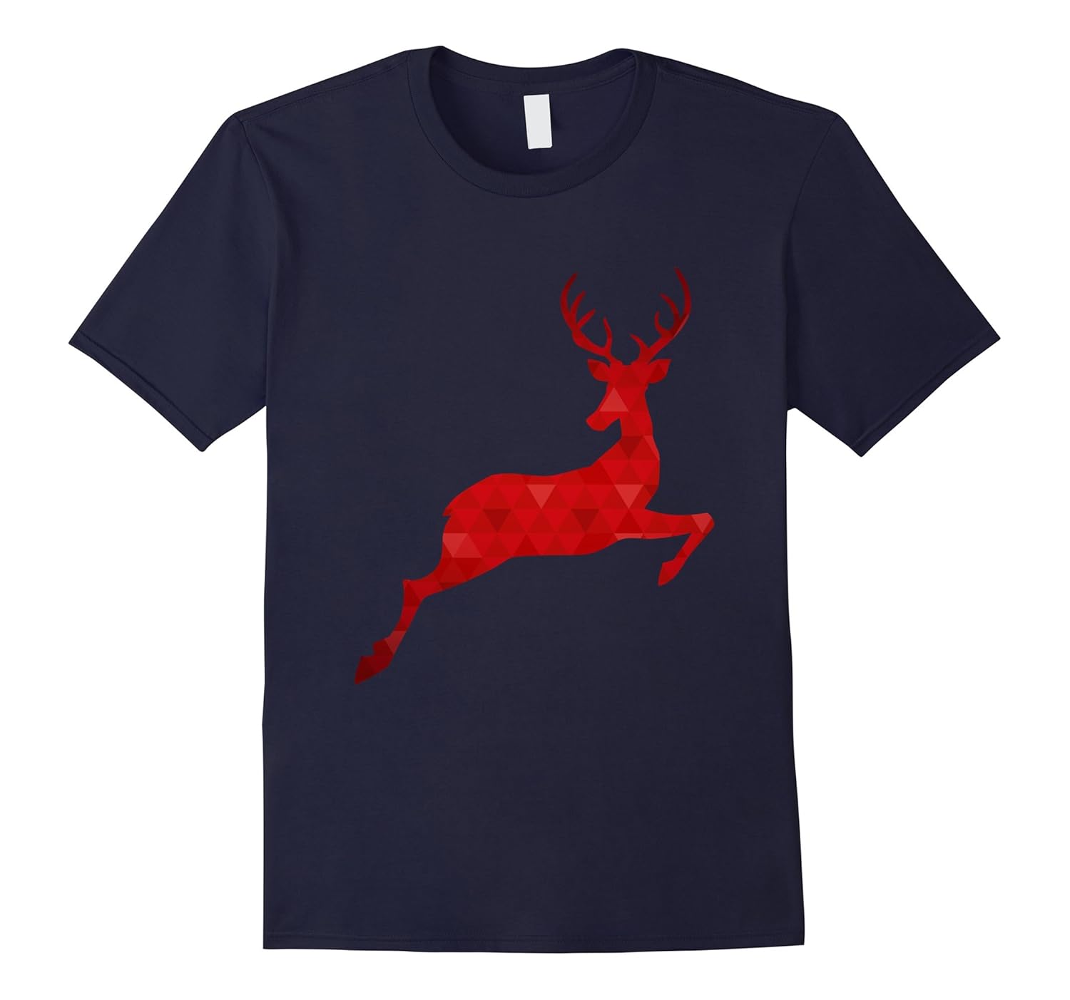 Elegant Red Reindeer Deer leaping Holiday T-Shirt-ANZ