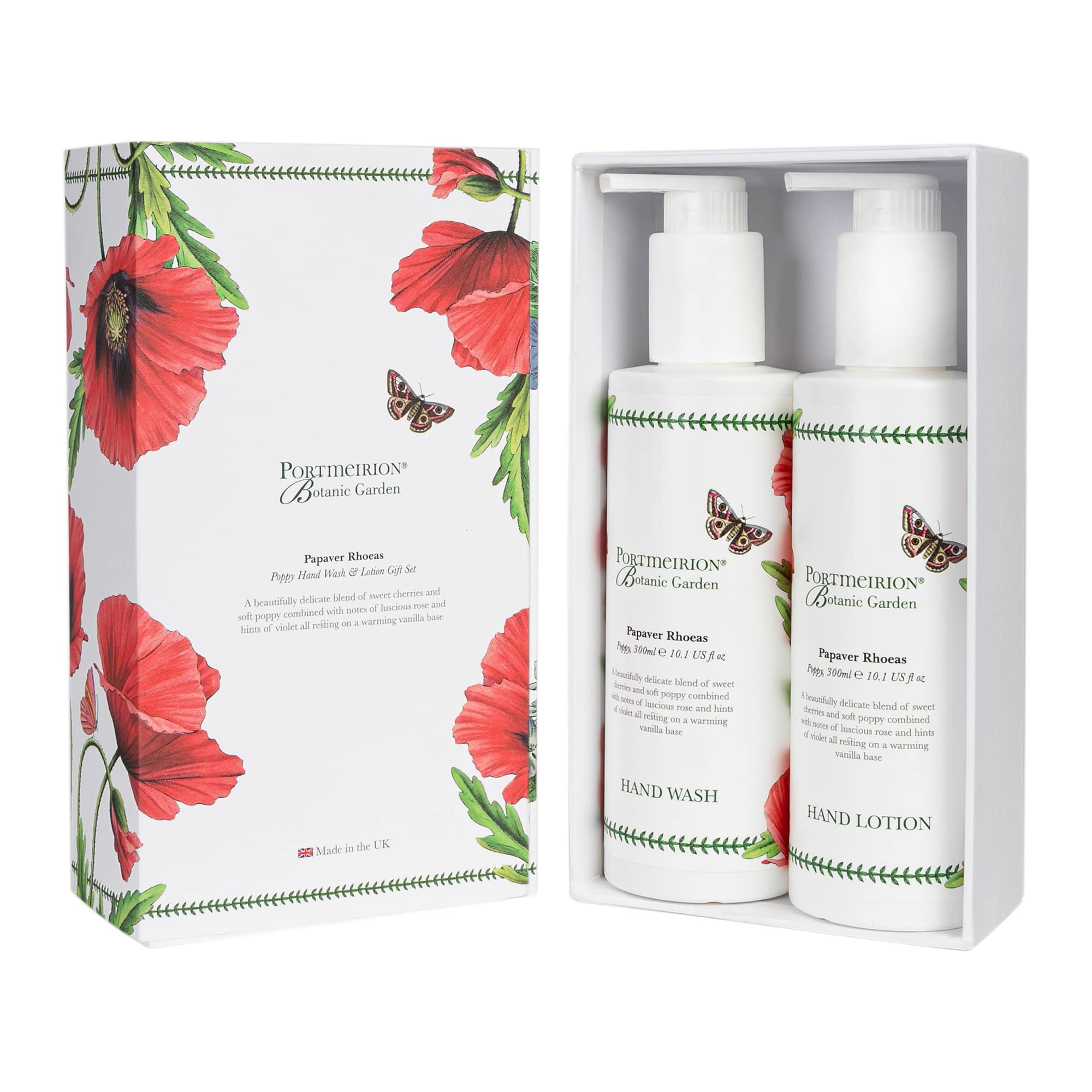 Wax Lyrical Botanic Garden, Handwash & Lotion Gift Set Poppy, RED, one Size