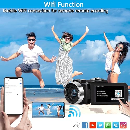 Videokamera 5K Camcorder WiFi HD 48MP IR Nachtsicht Vlogging Kamera für