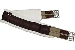 Horse Fare Products Fleece English Girth with Double Elastic: 30" to 58"
